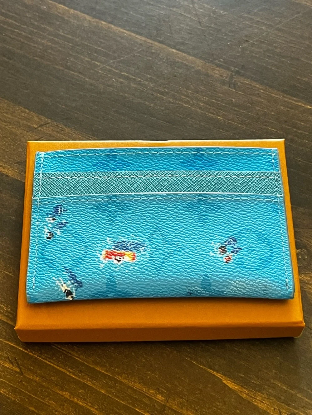 👙Louis. Vuitton. Blue Lagoon Monogram Heritage Card Holder Swimming Pool